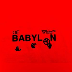 Men’s Off-White x Babylon Red t-shirt Sz Small Like New